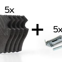 Pack de 5 plaques &agrave; troph&eacute;e 19x12 cm + 5 supports m&eacute;tal - Fonc&eacute;es