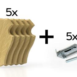 Pack de 5 plaques &agrave; troph&eacute;e 19x12 cm + 5 supports m&eacute;tal - Claires