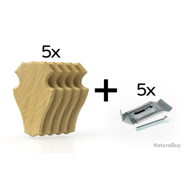 Pack de 5 plaques � troph�e 19x12 cm + 5 supports m�tal - Claires