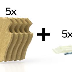 Pack de 5 plaques &agrave; troph&eacute;e 22x13 cm + 5 supports plastiques - Claires