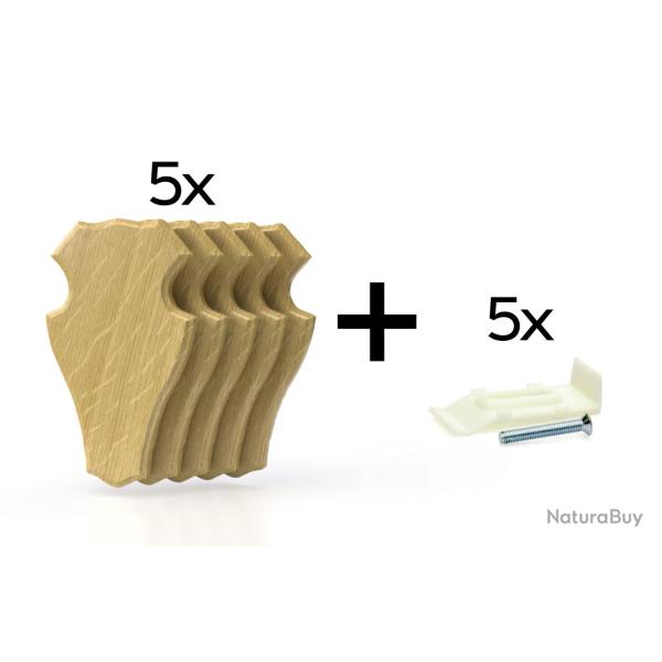 Pack de 5 plaques � troph�e 22x13 cm + 5 supports plastiques - Claires