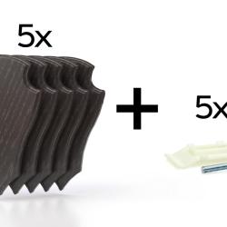 Pack de 5 plaques &agrave; troph&eacute;e 19x12 cm + 5 supports plastiques - Fonc&eacute;es