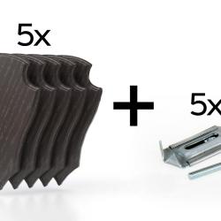 Pack de 5 plaques &agrave; troph&eacute;e 22x13 cm + 5 supports m&eacute;tal - Fonc&eacute;es