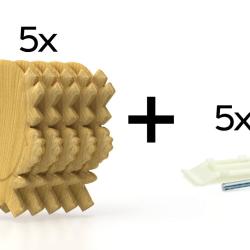 Pack de 5 plaques &agrave; troph&eacute;e scult&eacute;es 23x15 cm + 5 supports plastiques - Claires