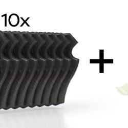 Pack de 10 plaques &agrave; troph&eacute;es 22x13 cm + 10 supports plastiques - Fonc&eacute;es