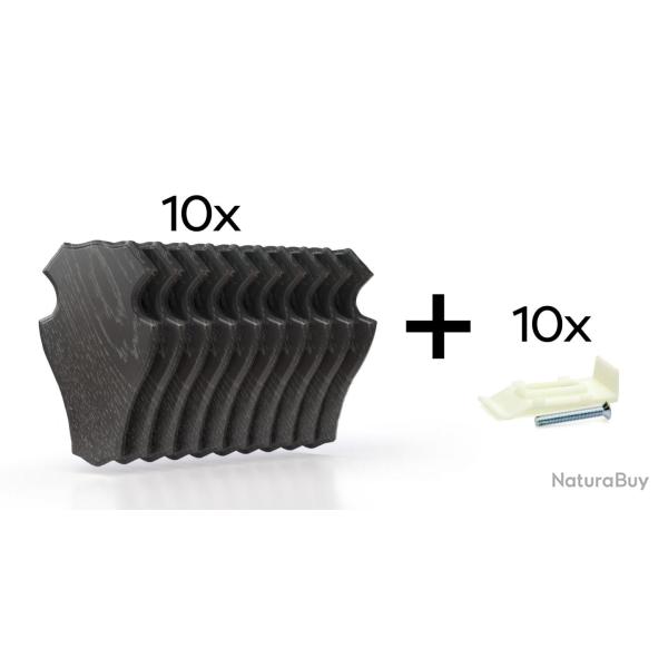 Pack de 10 plaques � troph�es 22x13 cm + 10 supports plastiques - Fonc�es