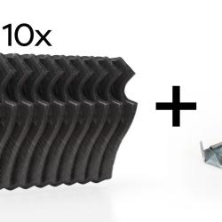 Pack de 10 plaques &agrave; troph&eacute;es 22x13 cm + 10 supports m&eacute;tal - Fonc&eacute;es