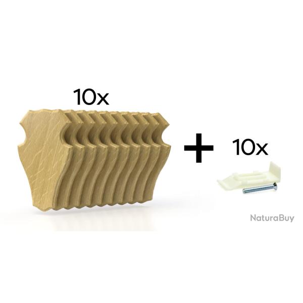 Pack de 10 plaques � troph�es 22x13 cm + 10 supports plastiques - Claires