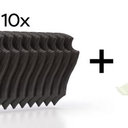 Pack de 10 plaques &agrave; troph&eacute;es 22x13 cm + 10 supports plastiques - Fonc&eacute;es