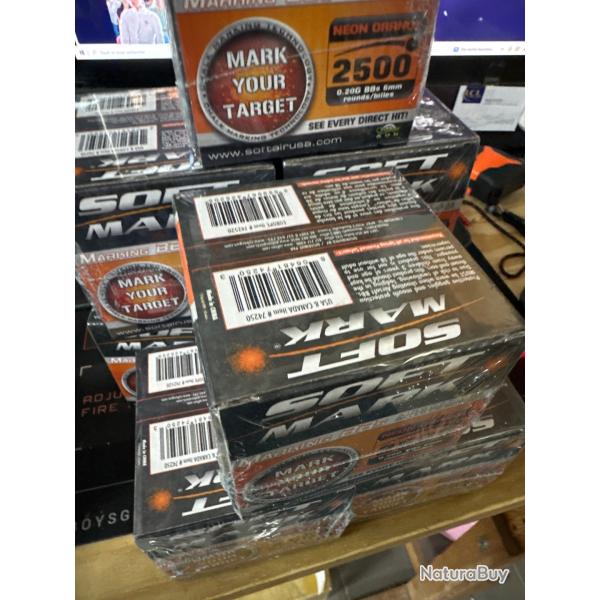 Lot de 8 bo�te de billes 6 mm marquants airsoft