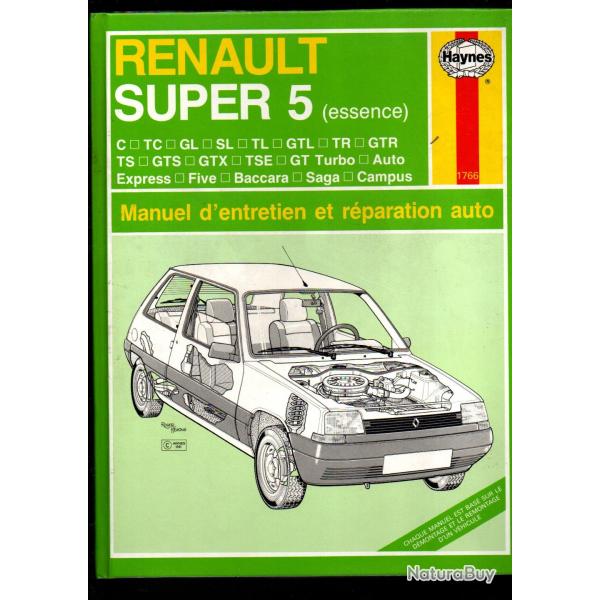 renault super 5 manuel d'entretien et de r�paration auto modeles sur couverture