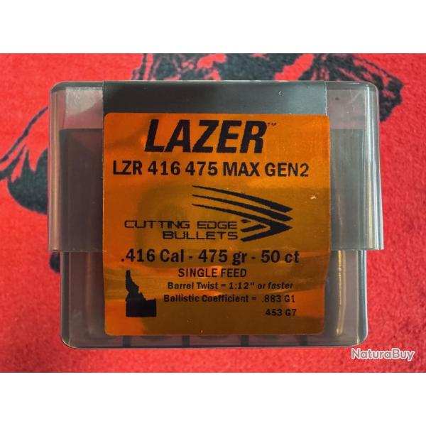 Cutting Edge Bullets LAZER .416 475 MAX gen 2 (x50)