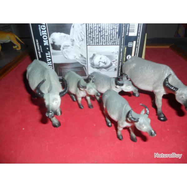 buffles miniatures en pvc diffrentes tailles lot de 5