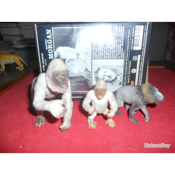 gorilles mandrille miniatures en pvc diffrentes tailles lot de 3