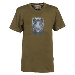 T Shirt De Chasse Enfant Manches Courtes Sanglier PERCUSSION