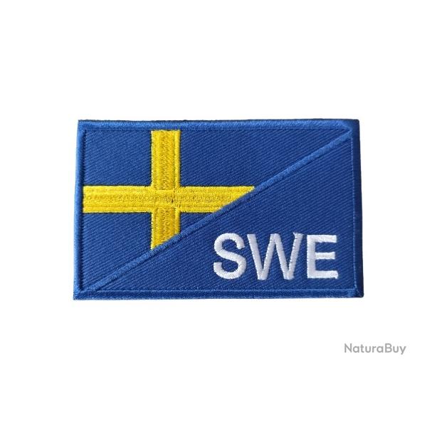 Patch Drapeau - Su�de - SWE - velcro - Livraison gratuite