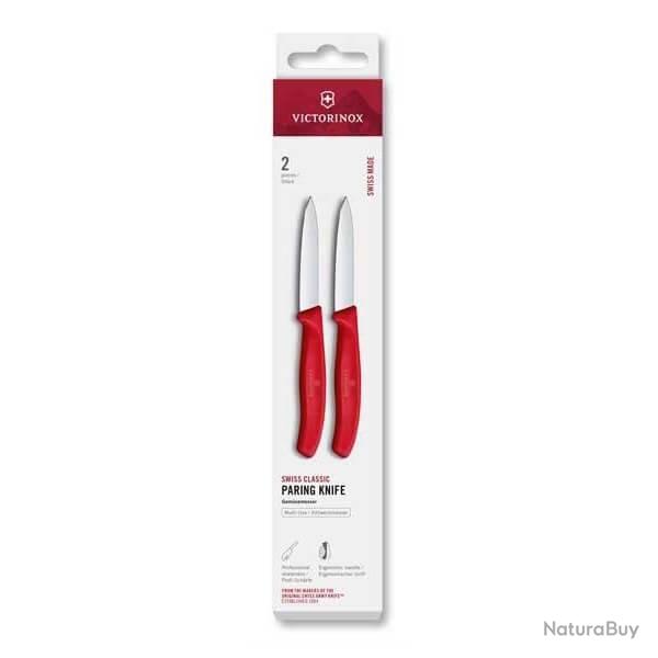 6.7601.2C1 Set 2 couteaux office Victorinox SwissClassic rouge 8cm