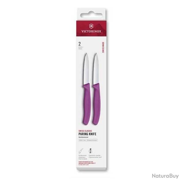 6.7605.2C1 Set 2 couteaux office Victorinox SwissClassic violet 8cm