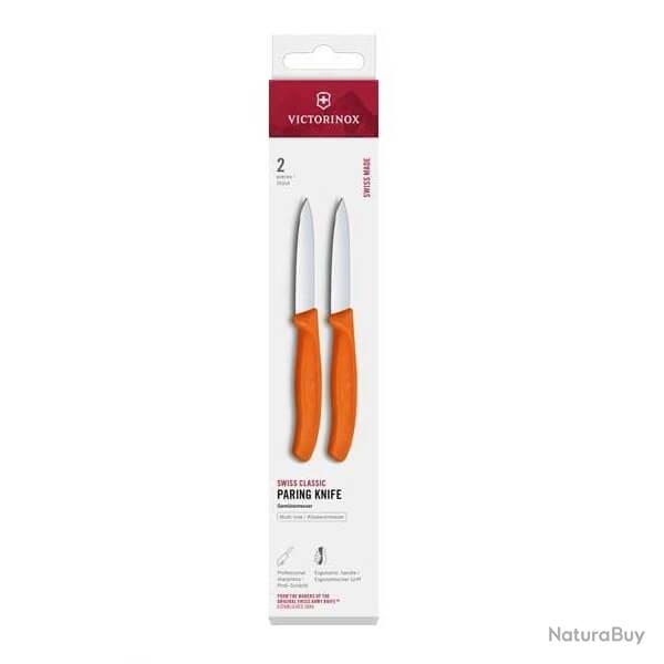 6.7609.2C1 Set 2 couteaux office Victorinox SwissClassic orange 8cm