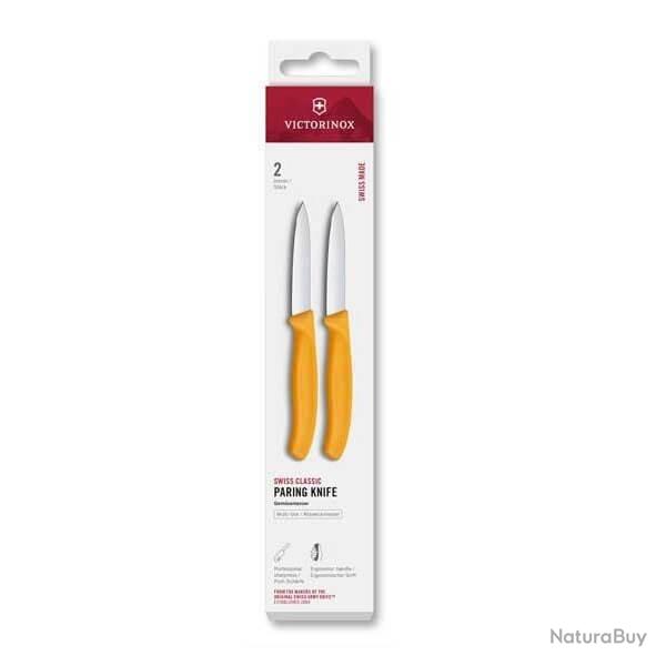 6.7608.2C1 Set 2 couteaux office Victorinox SwissClassic jaune 8cm