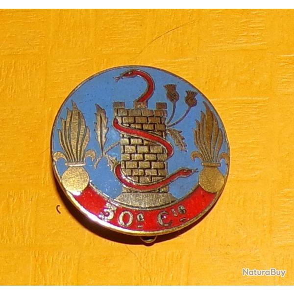30 Cie (Compagnie de Camp) rond, mail, guilloch, 1 bolro lisse , FABRICANT  DRAGO PARIS  ,  HOMO