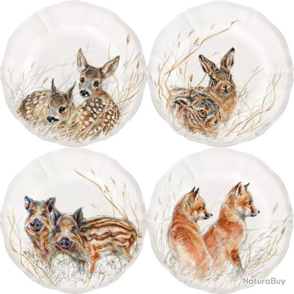 4 ASSIETTES DESSERTS GIEN PETITS "SOLOGNE"