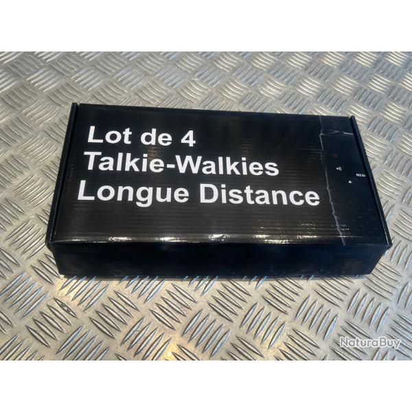 jeu de 4 talkie walkie 8 canaux avec ecouteur pour chasse randonne montagne camping