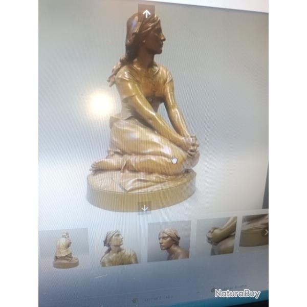 Important bronze de Jeanne d'arc sign� Chapu Henri