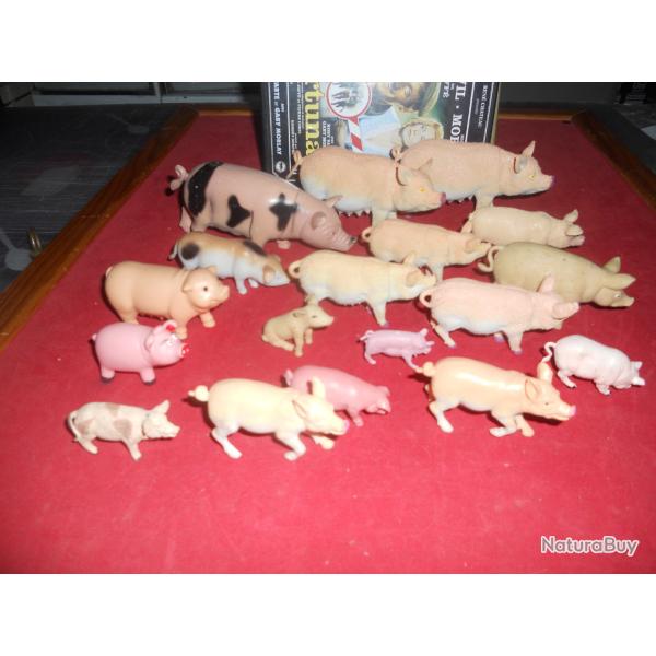 cochons miniatures en pvc diffrentes tailles lot de 17