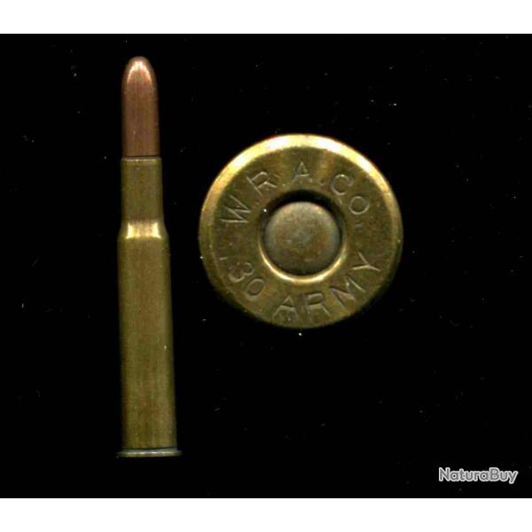 .30-40 Krag ARMY - RARE - marquage : W.R.A.Co.  .30 ARMY - balle cuivre pointe arrondie