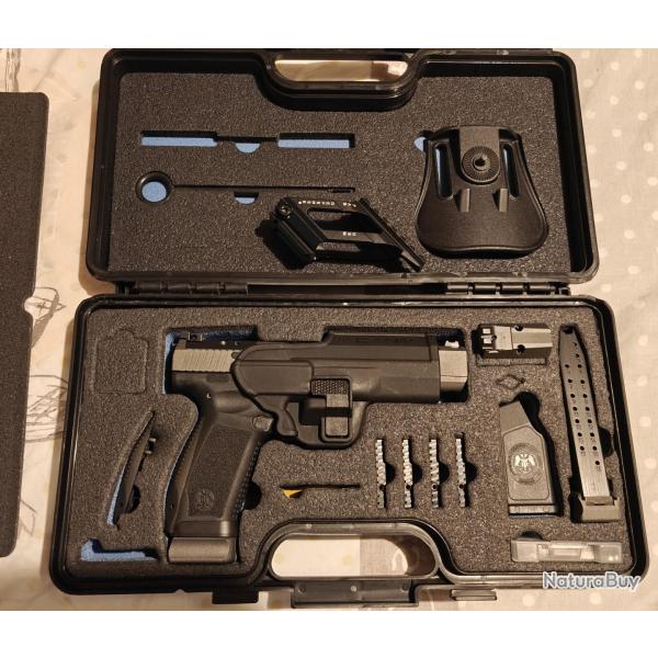 Canik TP9 SFX Mod�le 2 avec vis�e r�glable et support point rouge Fab D�fense USM