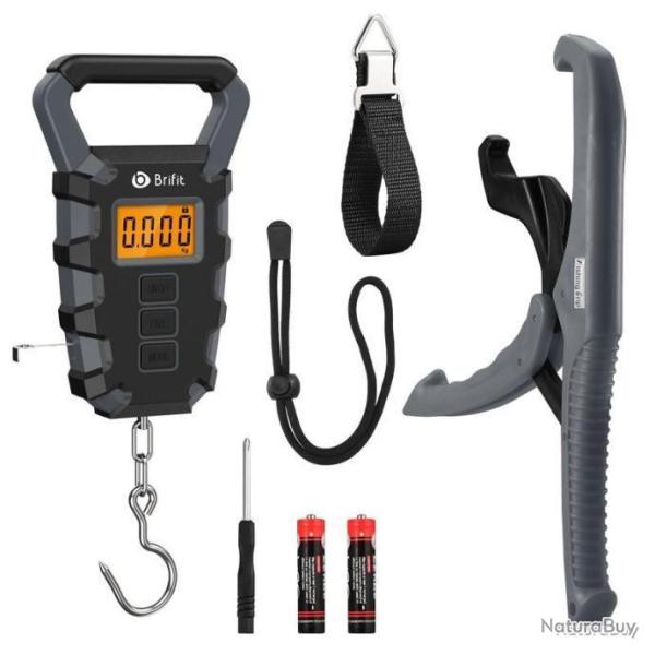 Balance de pche jusqu' 50kg prcision 15g + accessoires - noir - LIVRAISON GRATUITE