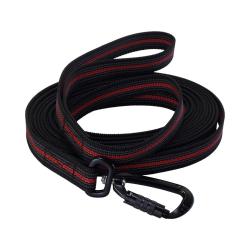 Longe Gomme - mousqueton alu de s&eacute;curit&eacute; - 20 mm Noir/rouge 10 m