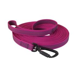 Longe Gomme Twist-Lock mousqueton alu de s&eacute;curit&eacute; - Jokidog 10 m Fuchsia
