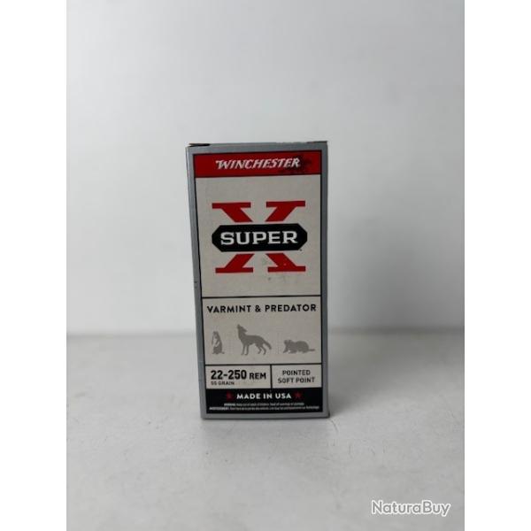 1 Boite de Winchester Calibre 22-250 Super X PSP 55gr
