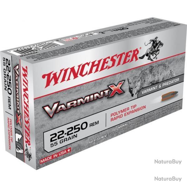 1 Boite de Winchester Calibre 22-250 Varmint X 55gr