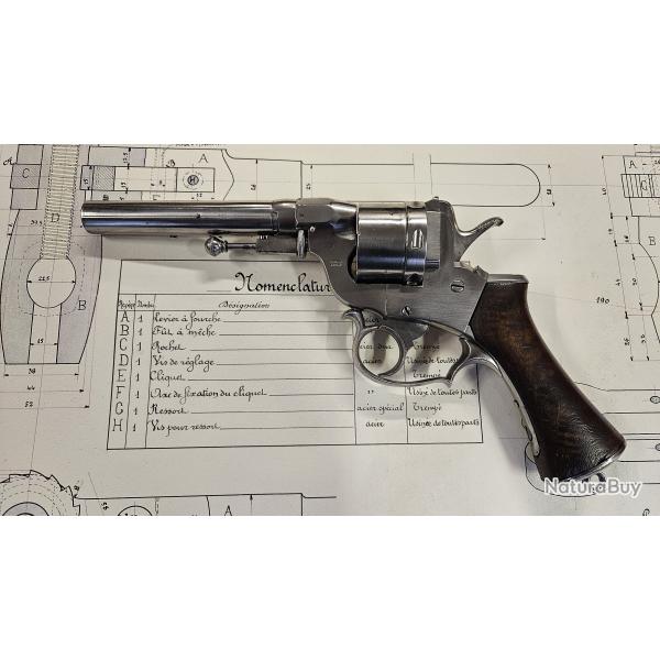 Revolver PERRIN Mod�le 1859 cadre ouvert 2�me type calibre 11mm Perrin gros bourrelet