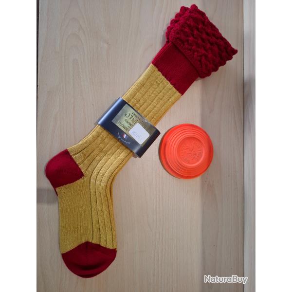 Chaussettes PERRIN - Neuves! Taille: 37/38 Rouge Jaune