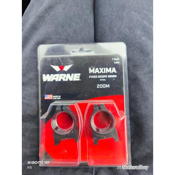 Paire de colliers warne acier 25.4mm bas