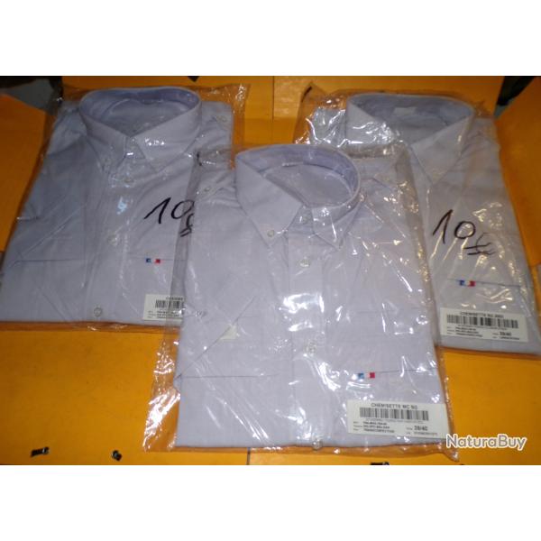 LOT DE 3 CHEMISETTES BALSAN DE SORTIE A MANCHES COURTES DE L'ARMEE DE L'AIR DE L'ARMEE FRANCAISE ,TA