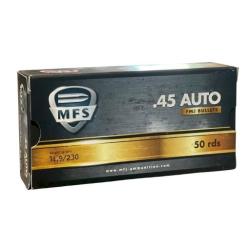 50 munitions MFS 45ACP FMJ 230GR