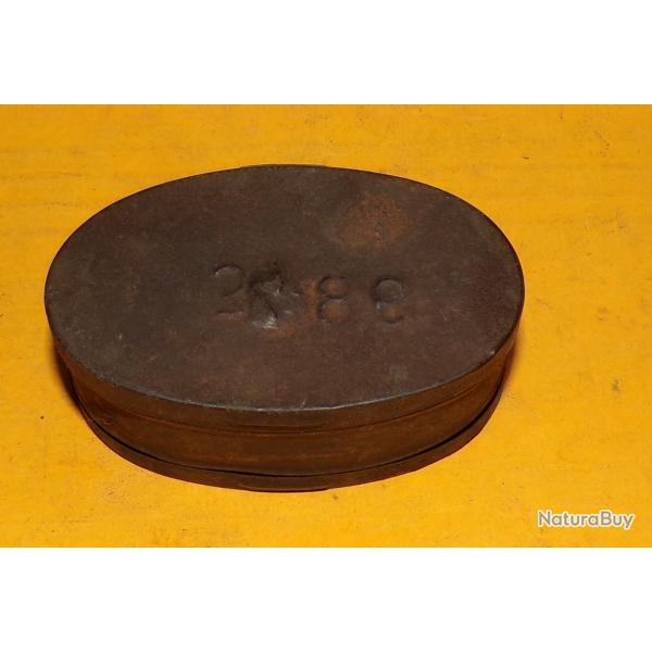 BOITE A GRAISSE POUR LEBEL WWI GUERRE 1914-1918 , DIMENSION 8,5 CM X 5,5 CM , HAUTEUR 32 MM ,POIDS 5