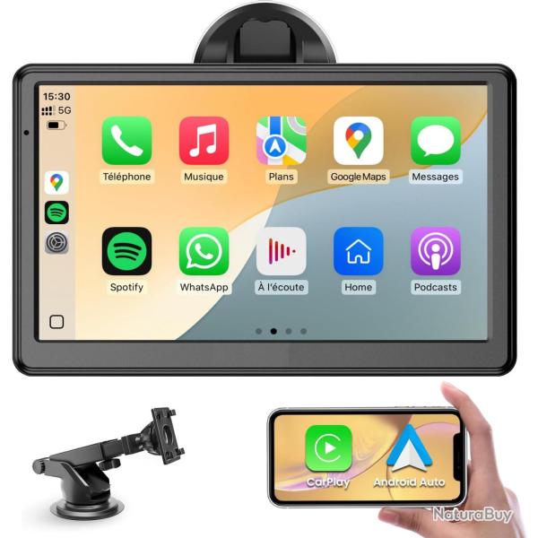 CarPlay Voiture, Portable CarPlay & Android Auto sans Fil, St�r�o de Voiture 7 Pouces �cran Tactile