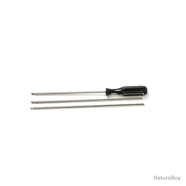 Baguette de Nettoyage 3 Pi�ces - Acier Robuste - Pour Entretien Pr�cis des Armes en laiton pour cano