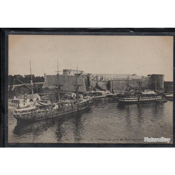 CPA - Marine Militaire - BREST - Le Ch�teau, vue prise du Pont National N�3816
