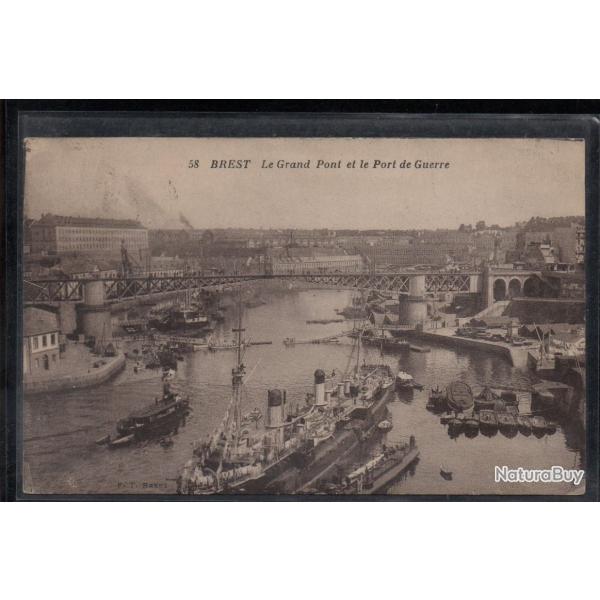CPA - Marine Militaire - BREST - Le Grand Pont et le Port de Guerre N�3821