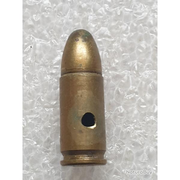 Cartouche 9mm franaise neutralise de la Socit Franaise des munitions et date 55 (DU 01.or)