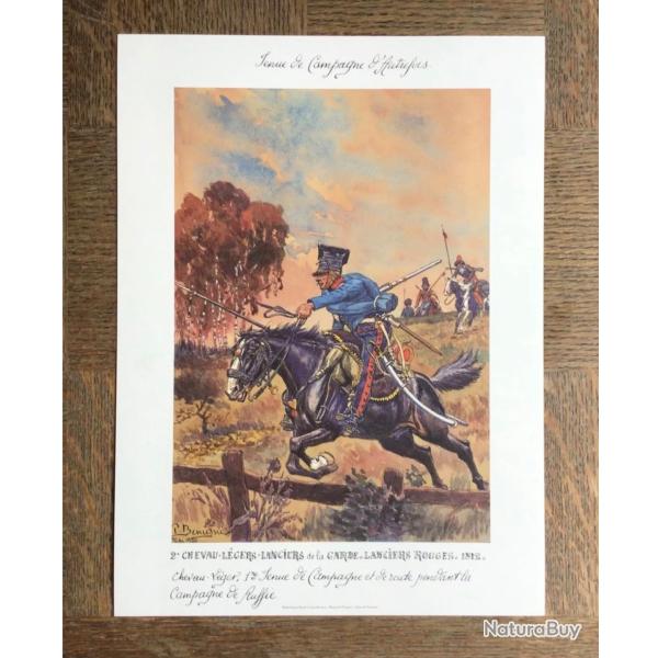 PLANCHE EMPIRE BENIGNI - 2� CHEVAU-LEGERS-LANCIERS DE LA GARDE 1812 (support �pais pour encadrement)