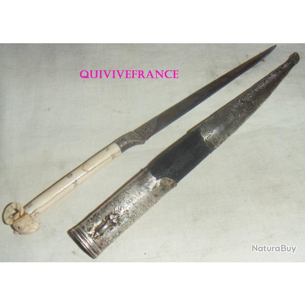 AB3092 - COUTEAU CRETOIS - GRECE BALKANS - D�but XIXe. � t�te de b�lier