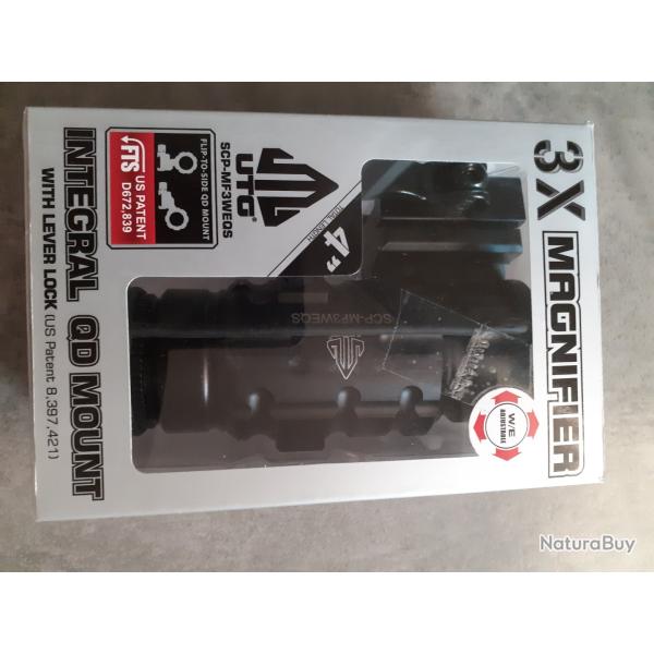 Lunette de vis�e Magnifier Grossisseur UTG 3x Flip to side Chasse